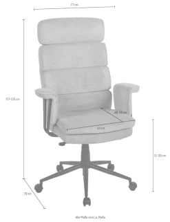 Duo Collection Chefsessel »Chefsessel Junis« () 1 Stk.Kopfstütze in Höhe und Neigung verstellbar, Sitztiefenverstellung