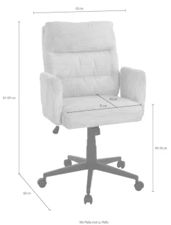 Duo Collection Drehstuhl »Drehstuhl Charly« () 1 Stk.Federkern, Wippmechanik, Sitzhöhenverstellung, Sicherheitsdoppelrollen