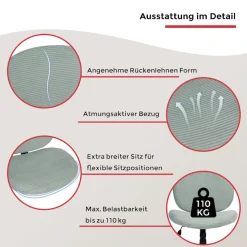 Duo Collection Drehstuhl »Tilo« () 1 Stk.Sitzhöhenverstellung, Wippmechanik, Sicherheitsdoppelrollen