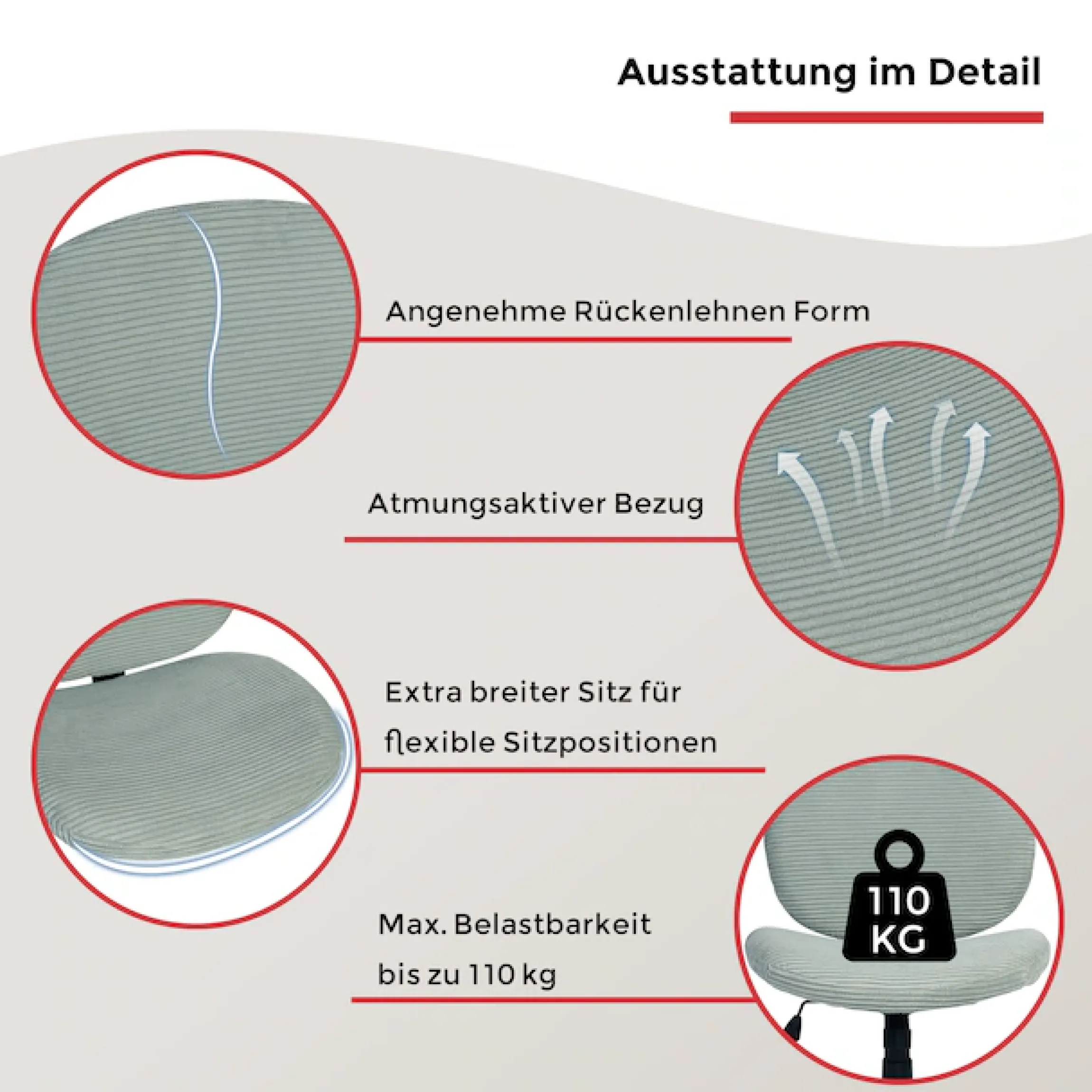Duo Collection Drehstuhl »Tilo« () 1 Stk.Sitzhöhenverstellung, Wippmechanik, Sicherheitsdoppelrollen