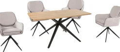 Duo Collection Essgruppe »Emira und Esra« Set, Besteht aus einem Tisch und 4 Stühlen, 5 Stk. tlg. massives Metallgestell, Stühle drehbar