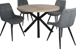 Duo Collection Essgruppe »Esszimmergruppe Damira & Iris« Set, 5-tlg., 5 Stk. tlg. Ø 120 cm, massives Metallgestell, bis 100 kg belastbar
