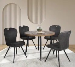 Duo Collection Essgruppe »Esszimmergruppe Marla & Zoe« Set, 5-tlg., 5 Stk. tlg. Ø 100 cm, massives Metallgestell, bis 100 kg belastbar