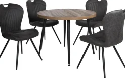Duo Collection Essgruppe »Esszimmergruppe Marla & Zoe« Set, 5-tlg., 5 Stk. tlg. Ø 100 cm, massives Metallgestell, bis 100 kg belastbar