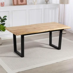 Duo Collection Esstisch »Ausziehtisch« 1 Stk. tlg. 1,80m - 2,20m, Baumkantenoptik, massives Kufengestell