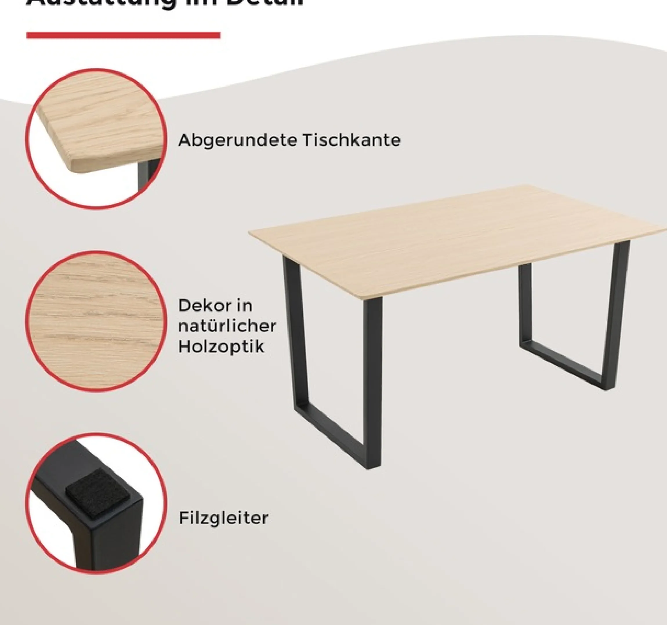 Duo Collection Esstisch »Tisch Nala« 1 Stk. tlg. stabiles Metallgestell
