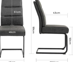 Duo Collection Esszimmerstuhl »Marga Freischwinger, 2er- Set« (Set) 2 Stk.extra Polsterung mit Taschenfederkern, Fußgleiter für die Sicherheit