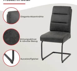 Duo Collection Esszimmerstuhl »Marga Freischwinger, 2er- Set« (Set) 2 Stk.extra Polsterung mit Taschenfederkern, Fußgleiter für die Sicherheit