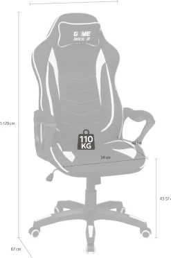 Duo Collection Gaming-Stuhl »Game-Rocker R-10« () komfortabler Bürostuhl mit Nackenkissen & Drehfunktion