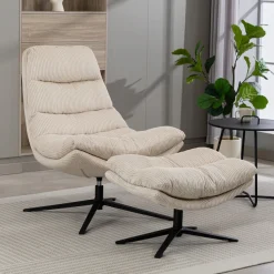 Duo Collection Relaxsessel »Porto« 360° drehbar, doppelte Polsterung, mit Hocker, bis 115 kg belastbar