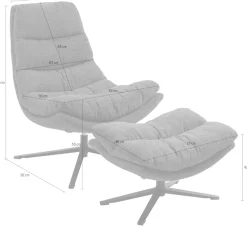 Duo Collection Relaxsessel »Porto« 360° drehbar, doppelte Polsterung, mit Hocker, bis 115 kg belastbar