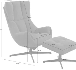 Duo Collection Relaxsessel »Pruna« 360° drehbar mit Rückholfunktion, Wippmechanik, inkl. Hocker