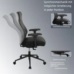 Duo Collection Schreibtischstuhl »TURSI« () 1 Stk.2-D Armlehnen, Sitztiefen- und höhenverstellung, Lederlook-Mikrofaser