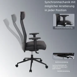 Duo Collection Schreibtischstuhl »SERRIA« () 1 Stk.3-D Armlehnen, Sitztiefen- und höhenverstellung, Nackenkissen