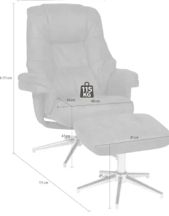 Duo Collection TV-Sessel »Burnaby« mit Hocker und Relaxfunktion, 360 Grad drehbar