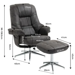 Duo Collection TV-Sessel »Burnaby« mit Hocker und Relaxfunktion, 360 Grad drehbar