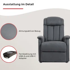 Duo Collection TV-Sessel »Delphi mit elektrischer Aufstehhilfe« Relaxfunktion und Taschenfederkern mit Stahlwellenunterfederung
