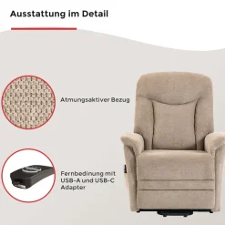 Duo Collection TV-Sessel »Gandia XXL« 150 kg belastbar, Stahlwellenunterfederung