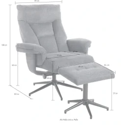 Duo Collection TV-Sessel »Olvera« mit Hocker und Relaxfunktion, 360 Grad drehbar