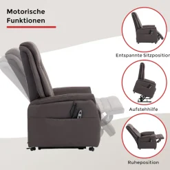 Duo Collection TV-Sessel »Siena mit elektrischer Aufstehhilfe« Relaxfunktion und Taschenfederkern mit Stahlwellenunterfederung