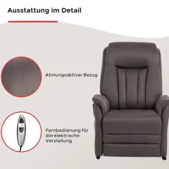 Duo Collection TV-Sessel »Siena mit elektrischer Aufstehhilfe« Relaxfunktion und Taschenfederkern mit Stahlwellenunterfederung