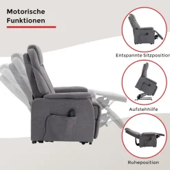 Duo Collection TV-Sessel »Toronto XXL mit elektrischer Aufstehhilfe und Relaxfunktion« bis 150kg belastbar, Taschenfederkern, Stahlwellenunterfederung