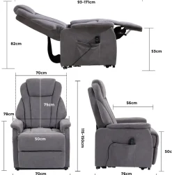 Duo Collection TV-Sessel »Toronto XXL mit elektrischer Aufstehhilfe und Relaxfunktion« bis 150kg belastbar, Taschenfederkern, Stahlwellenunterfederung