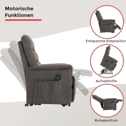 Duo Collection TV-Sessel »Whitehorse XXL bis 150 kg belastbar, mit elektrischer Aufstehhilfe« Relaxfunktion und Taschenfederkern mit Stahlwellenunterfederung