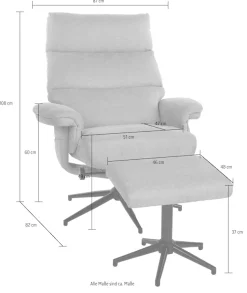 Duo Collection TV-Sessel »Zalea« mit Hocker und Relaxfunktion, 360 Grad drehbar