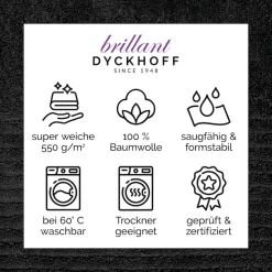 Dyckhoff Duschtuch »Duschtuch BRILLANT, Baumwolle, 70x140 cm, 550 g/m²« Baumwolle