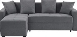 Ecksofa »KILLAM, 217 cm, L-Form, mit Schlaffunktion u. Bettkasten« Recamiere rechts / links montierbar, in Cord und Webstoff