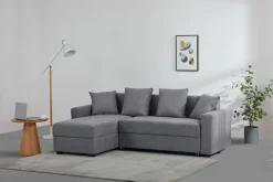 Ecksofa »KILLAM, 217 cm, L-Form, mit Schlaffunktion u. Bettkasten« Recamiere rechts / links montierbar, in Cord und Webstoff