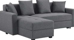 Ecksofa »KILLAM, 217 cm, L-Form, mit Schlaffunktion u. Bettkasten« Recamiere rechts / links montierbar, in Cord und Webstoff