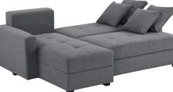 Ecksofa »KILLAM, 217 cm, L-Form, mit Schlaffunktion u. Bettkasten« Recamiere rechts / links montierbar, in Cord und Webstoff