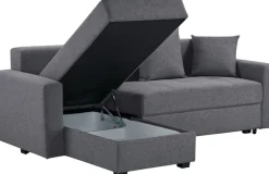 Ecksofa »KILLAM, 217 cm, L-Form, mit Schlaffunktion u. Bettkasten« Recamiere rechts / links montierbar, in Cord und Webstoff