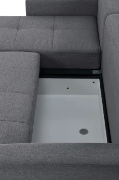 Ecksofa »KILLAM, 217 cm, L-Form, mit Schlaffunktion u. Bettkasten« Recamiere rechts / links montierbar, in Cord und Webstoff