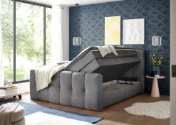 ED EXCITING DESIGN Boxspringbett »Tolfa mit Komforteinstiegshöhe von 73cm« erhältlich in 180x200cm, inkl. Bettkasten und 7cm Visco-Topper