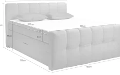ED EXCITING DESIGN Boxspringbett »Tolfa mit Komforteinstiegshöhe von 73cm« erhältlich in 180x200cm, inkl. Bettkasten und 7cm Visco-Topper