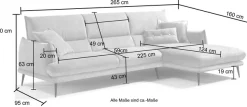 Egoitaliano Ecksofa »FUNNY, hochwertiges & aktuelles Design, bequeme Rückenlehne, L-Form« hochwertiger Sitzkomfort, L-Form