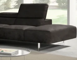 Egoitaliano Ecksofa »Malika, elegant und bequem, Designsofa, L-Form« mit Ottomane, inkl. Kopfteilverstellung und chromfarbenen Metallfüßen