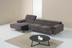 Egoitaliano Ecksofa »Malika, edel und bequem, Designsofa mit hochwertigen Bezügen, L-Form« mit Recamiere, inkl. Kopfteilverstellung und chromfarbenen Metallfüßen