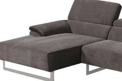 Egoitaliano Ecksofa »Malika, edel und bequem, Designsofa mit hochwertigen Bezügen, L-Form« mit Recamiere, inkl. Kopfteilverstellung und chromfarbenen Metallfüßen