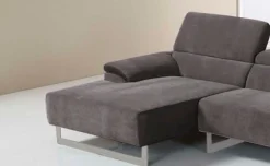 Egoitaliano Ecksofa »Malika, edel und bequem, Designsofa mit hochwertigen Bezügen, L-Form« mit Recamiere, inkl. Kopfteilverstellung und chromfarbenen Metallfüßen