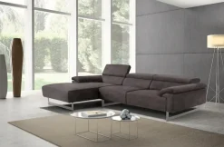 Egoitaliano Ecksofa »Malika, edel und bequem, Designsofa mit hochwertigen Bezügen, L-Form« mit Recamiere, inkl. Kopfteilverstellung und chromfarbenen Metallfüßen