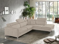Egoitaliano Ecksofa »Matt, hoher Sitzkomfort und aufwendige Detailverarbeitung, L-Form« mit Ottomane, inkl. verstellbarer Kopfteile zum Relaxen