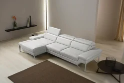 Egoitaliano Ecksofa »Princess, elegantes Designsofa mit erstklassigem Sitzkomfort, L-Form« mit Recamiere, inkl. Kopfteilverstellung, edle Designmetallfüße