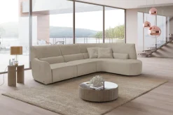 Egoitaliano Ecksofa »Puffy, extravagant & edel, Retro Designsofa, hoher Sitzkomfort, L-Form« mit Ottomane, wahlweise mit und ohne elektrischer Relaxfunktion