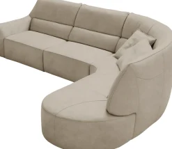 Egoitaliano Ecksofa »Puffy, extravagant & edel, Retro Designsofa, hoher Sitzkomfort, L-Form« mit Ottomane, wahlweise mit und ohne elektrischer Relaxfunktion
