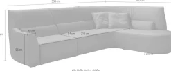 Egoitaliano Ecksofa »Puffy, extravagant & edel, Retro Designsofa, hoher Sitzkomfort, L-Form« mit Ottomane, wahlweise mit und ohne elektrischer Relaxfunktion
