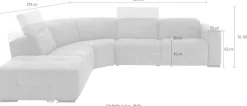 Egoitaliano Ecksofa »Sauvanne, Designsofa der Extraklasse, elegant und bequem, L-Form« wahlweise mit elektrischer Relaxfunktion, Kopfteilverstellung